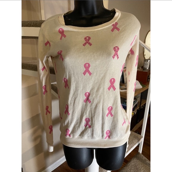Y2K Rare Vintage Kitson Primp Breast Cancer Awareness (long sleeve) thermal - Picture 3 of 8